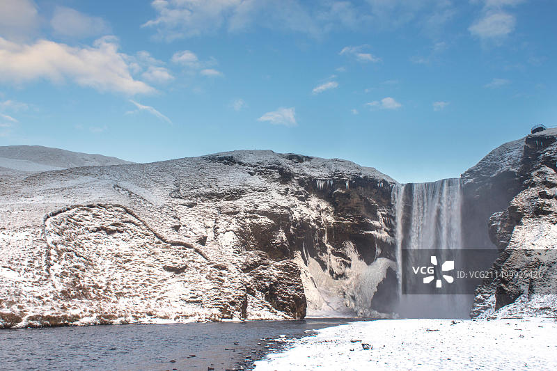 冰岛南海岸的斯科加瀑布图片素材