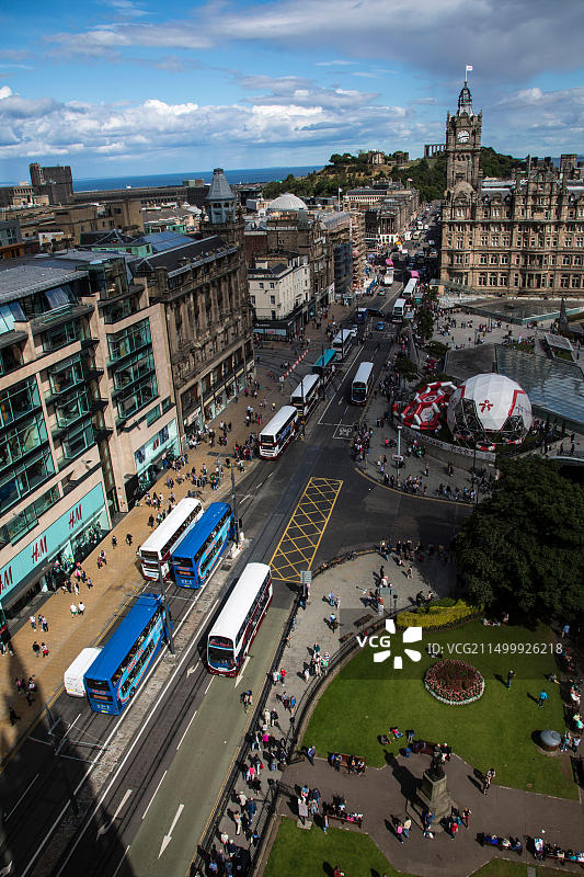夏季的爱丁堡王子街，苏格兰图片素材