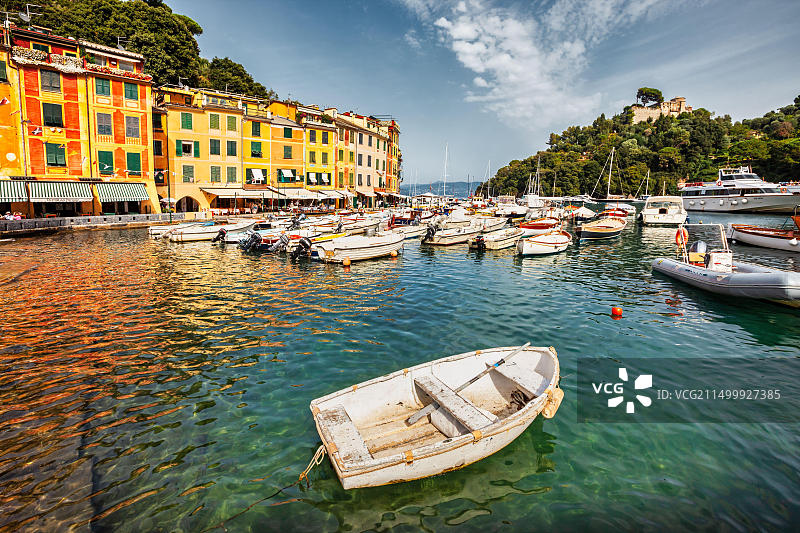 意大利利古里亚热那亚的 Portofino 如画村庄图片素材