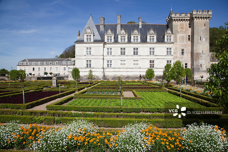 法国卢瓦尔河谷维朗德里城堡菜园图片素材