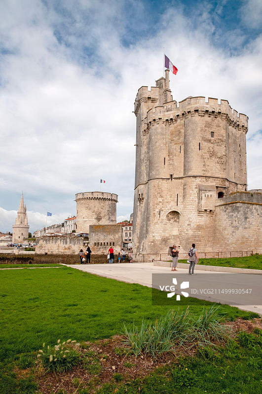 拉罗谢尔的灯笼塔、圣尼古拉塔和锁链塔图片素材