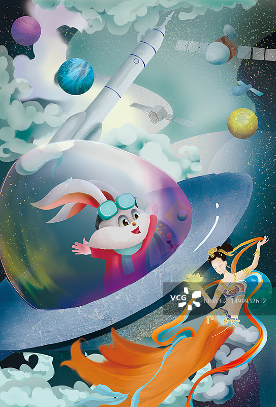 飞天漫画图片素材