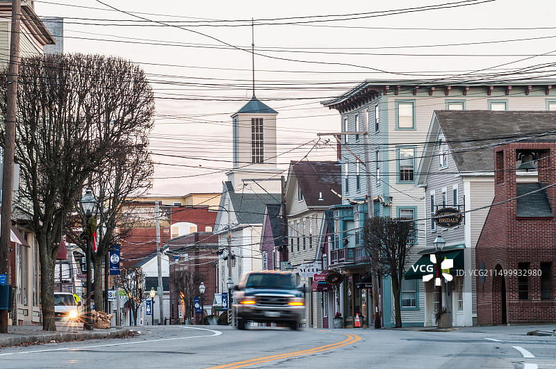 东格林威治小镇的街景图片素材