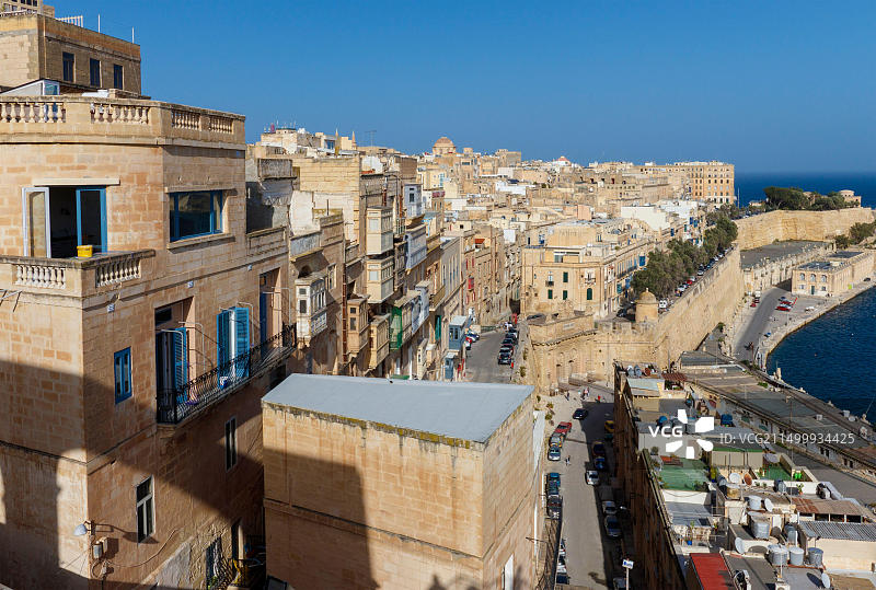 马耳他瓦莱塔城市风光，大港图片素材
