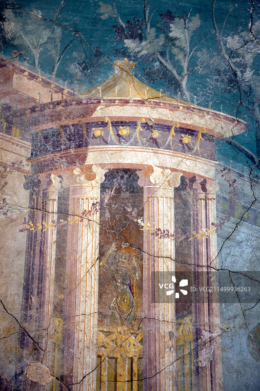 意大利那不勒斯博物馆庞贝古城房屋镶板图片素材