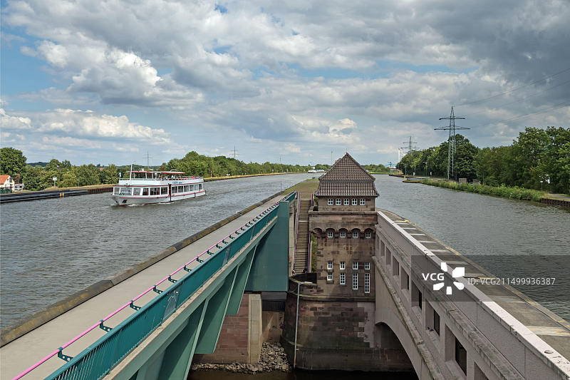 明登/北莱茵-威斯特法伦州/德国 - 2019/07/21：明登渡槽图片素材