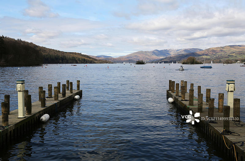 英国湖区温德米尔湖景色图片素材