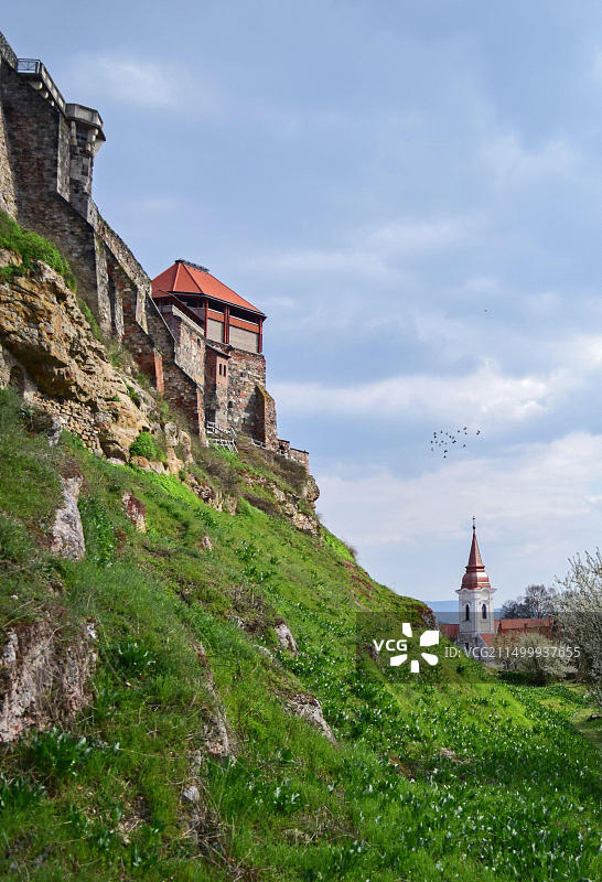 匈牙利埃斯泰尔戈姆城堡的仰视景色图片素材