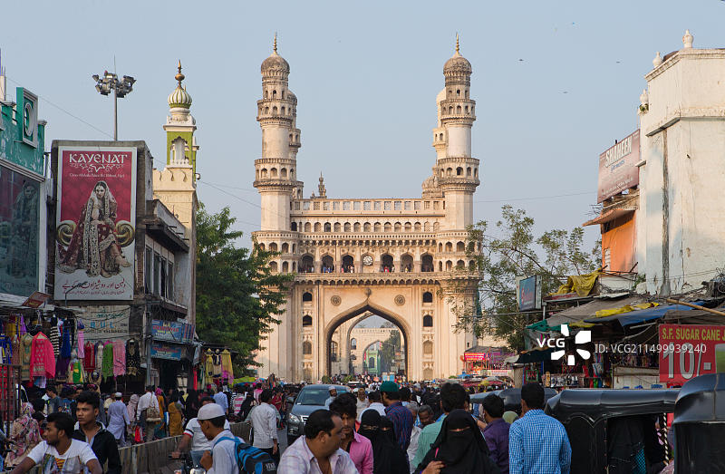 印度特伦甘纳邦海德拉巴的查米纳塔门图片素材