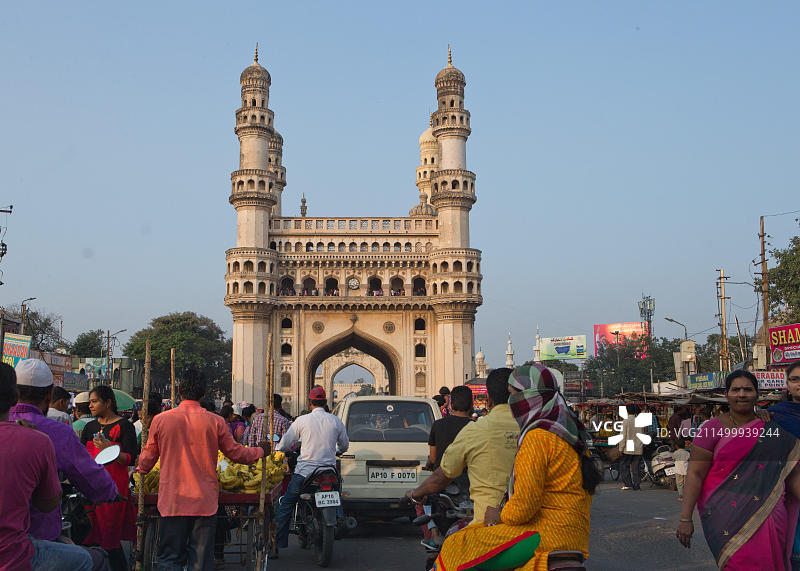 印度特伦甘纳邦海德拉巴的查米纳塔门图片素材
