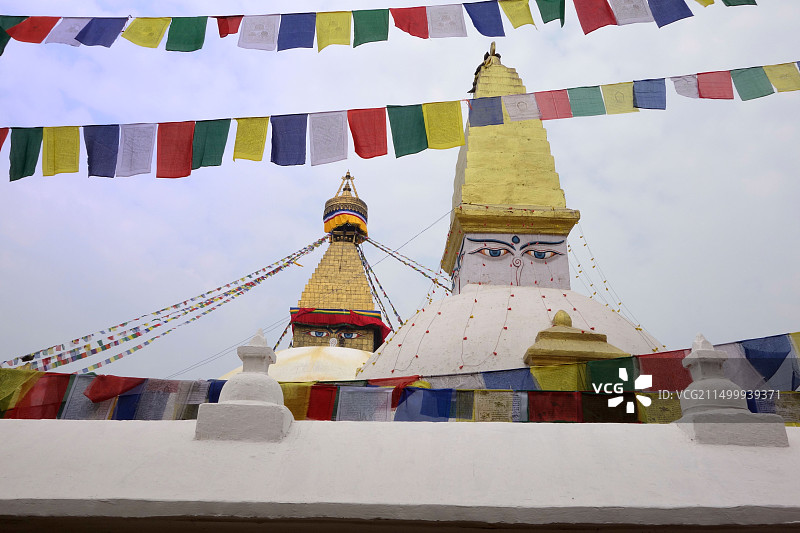 博大哈佛塔，喜马拉雅山脉，加德满都，尼泊尔，亚洲图片素材