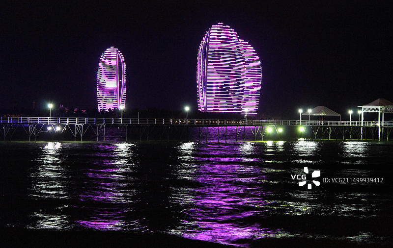 凤凰岛夜景图片素材