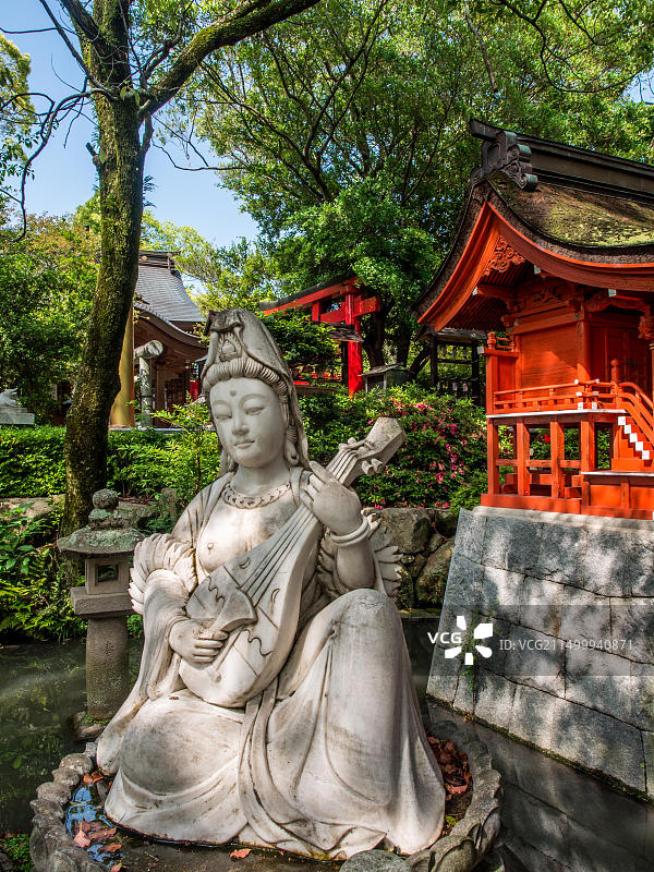 日本艺术女神辩才天，四国高松田村神社图片素材