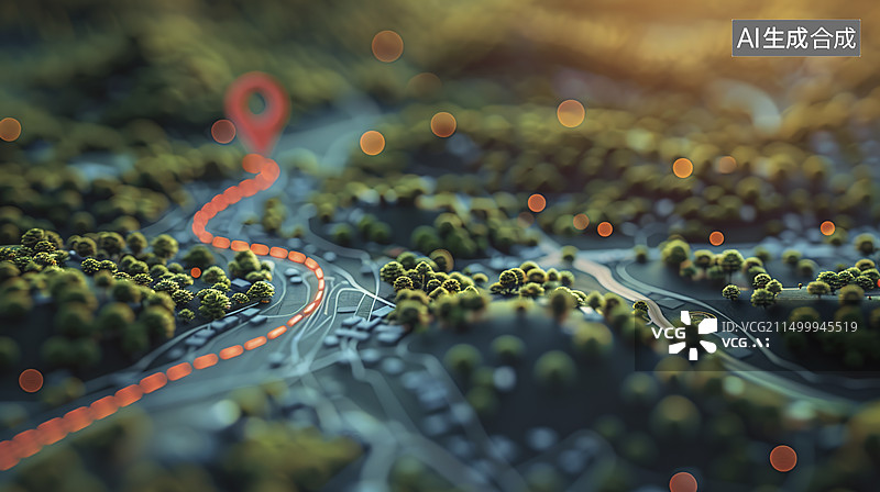 【AI数字艺术】全球定位系统导航定位概念图片素材