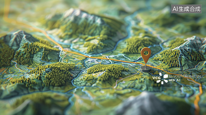 【AI数字艺术】全球定位系统导航定位概念图片素材