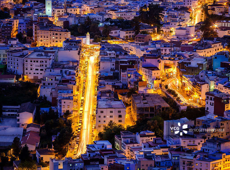 舍夫沙万的蓝色时段（摄于2017年4月，摩洛哥）图片素材