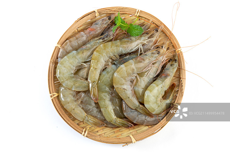 新鲜海白虾生鲜食材图片素材