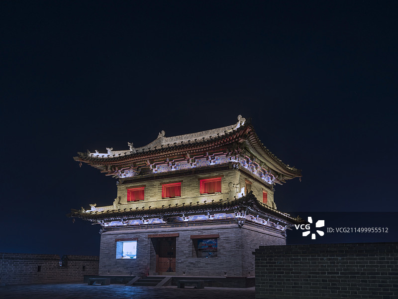山西大同古城墙城楼图片素材