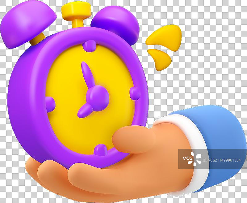 3D手持闹钟图片素材