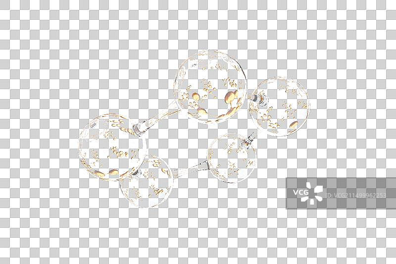 3D透明背景分子结构图片素材