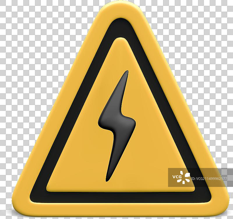 白色背景上的3D逼真高压图标图片素材