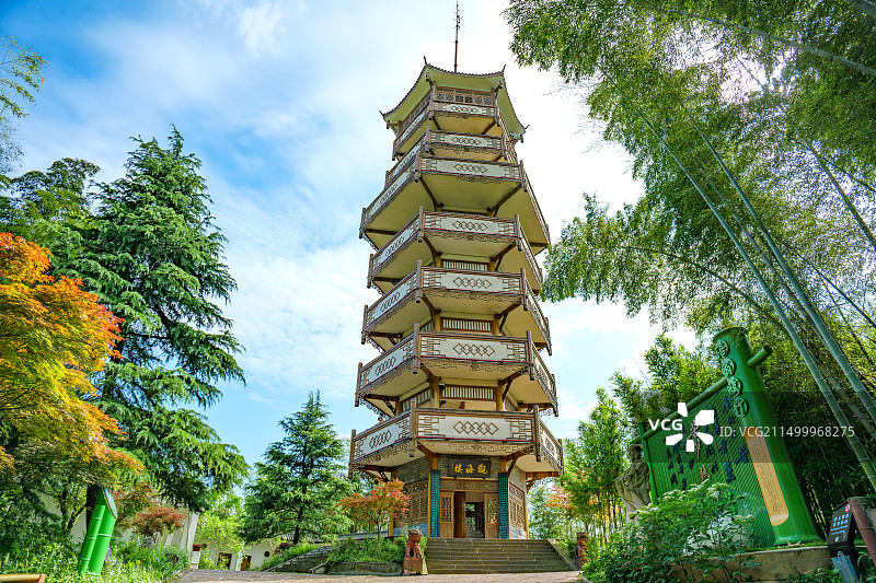 四川宜宾蜀南竹海观海楼图片素材