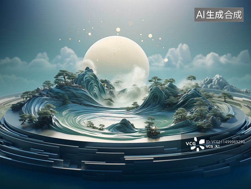 【AI数字艺术】山脉自然风景图片素材