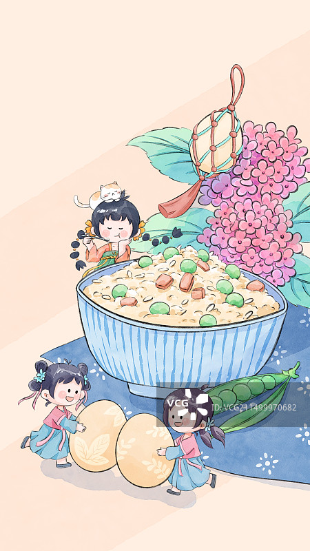 二十四节气夏天立夏插画图片素材