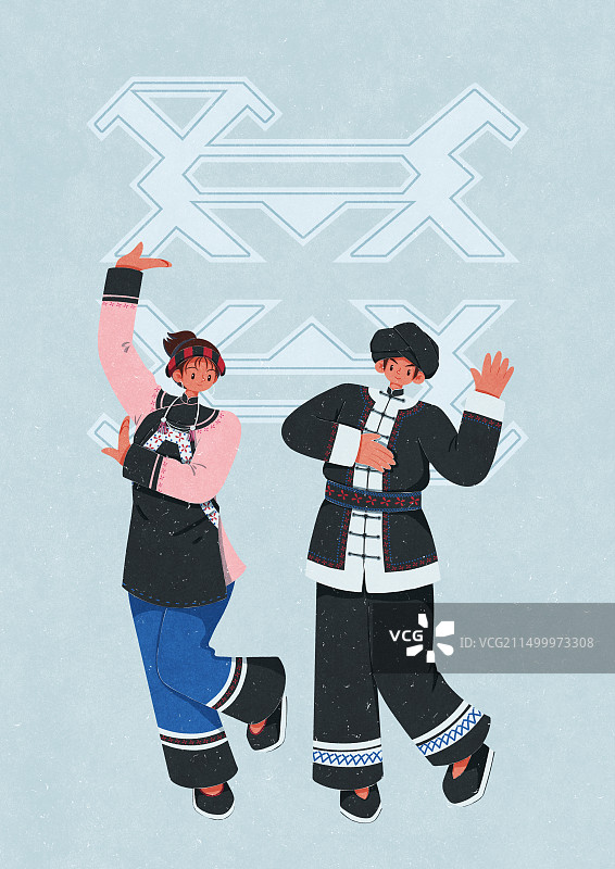 土家族服饰男女摆手舞图片素材