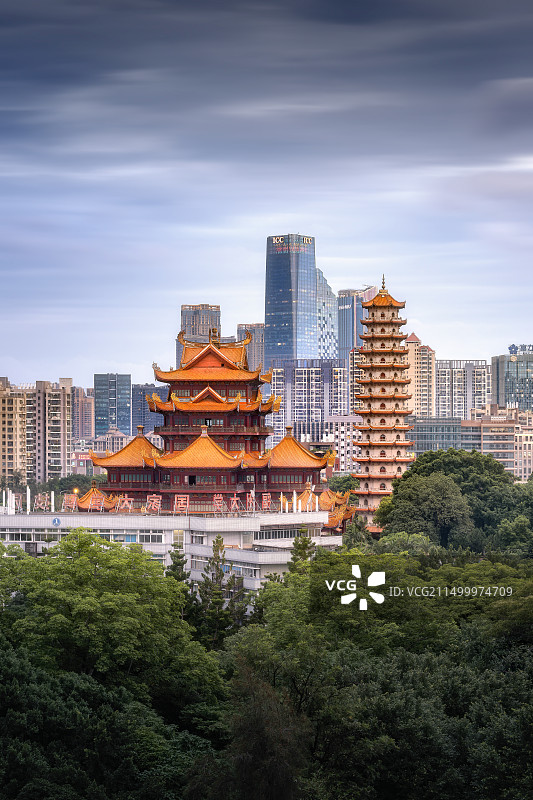 福州西禅寺与icc大楼重修版图片素材