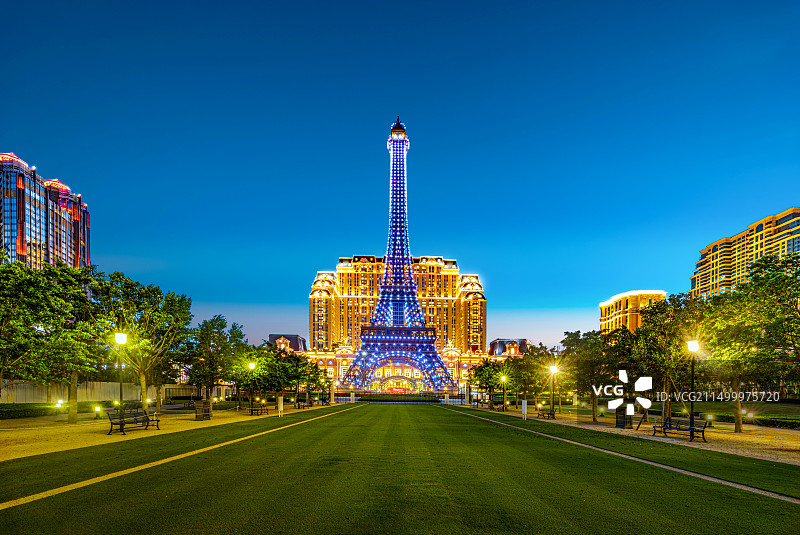 澳门巴黎人铁塔城市建筑旅游风景图片素材