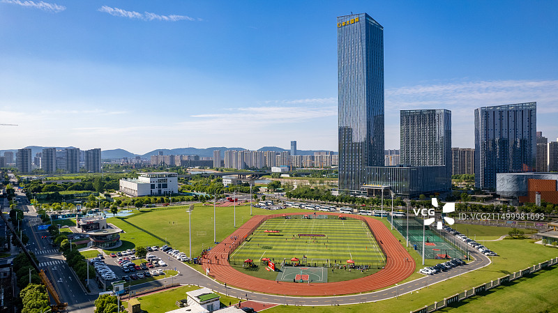 江北新区研创园足球场图片素材