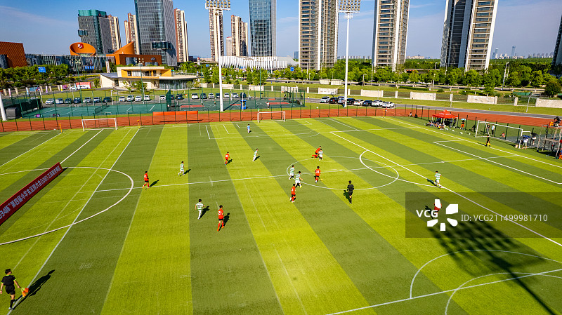 江北新区研创园足球场图片素材