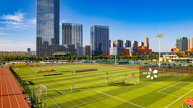 江北新区研创园足球场图片素材