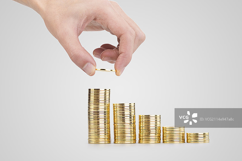 堆叠起来的硬币图片素材