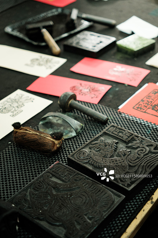 喜洲古镇甲马版画艺术馆艺术体验图片素材