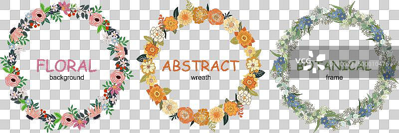 孤立的花卉花环背景图片素材