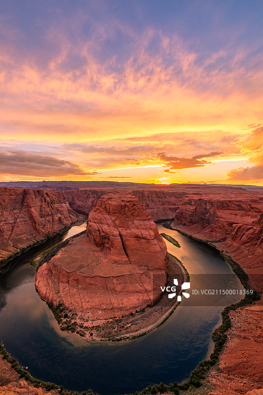 马蹄湾晚霞图片素材