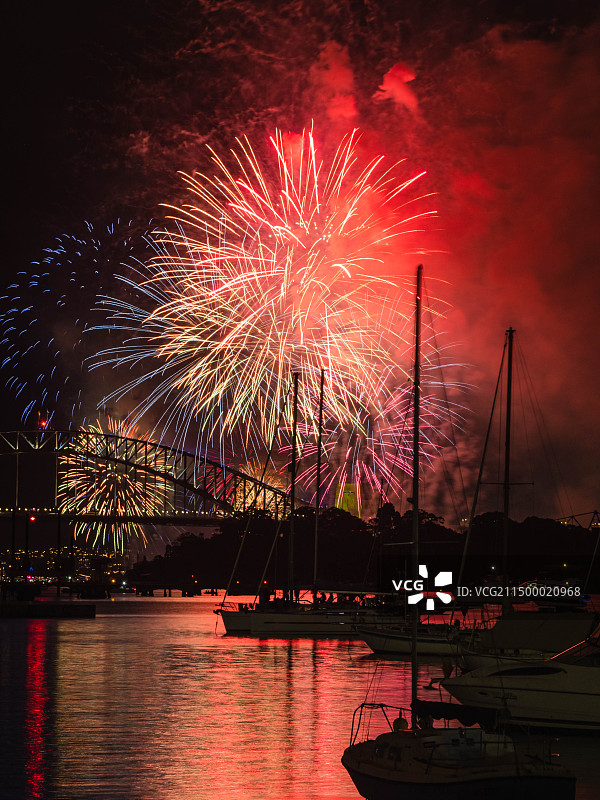 悉尼2024年跨年烟花图片素材