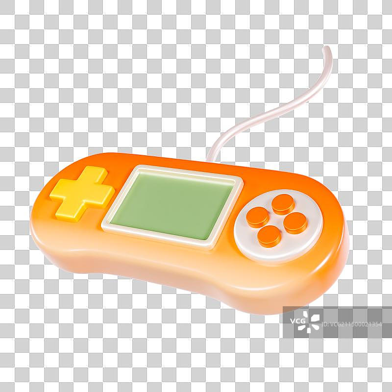 3D立体渐变黄色游戏机儿童玩具游戏手柄元素图片素材