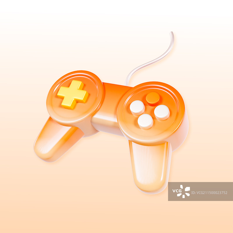 3D立体渐变黄色游戏机儿童玩具游戏手柄插画图片素材