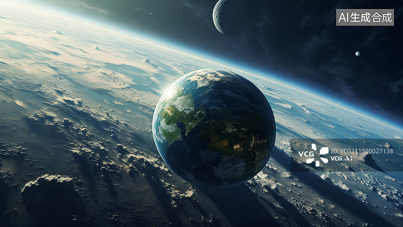 【AI数字艺术】科幻感宇宙视角下的地球图片素材