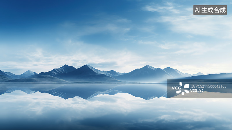 【AI数字艺术】简约大气山水背景 国风 水墨图片素材