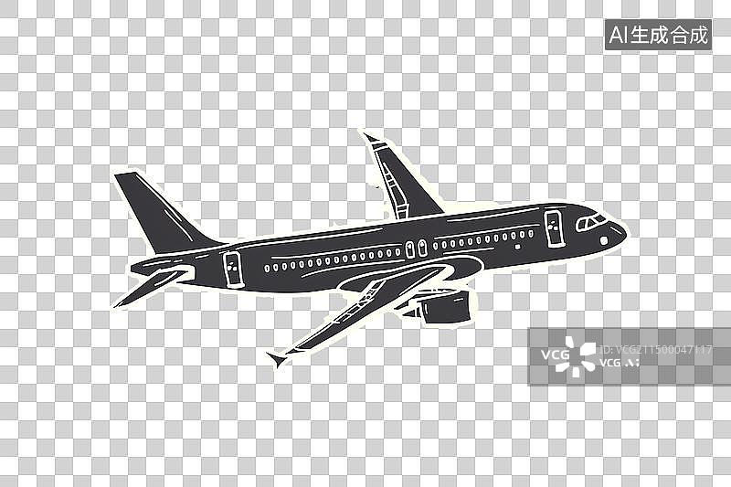 【AI数字艺术】大飞机扁平设计免抠元素图片素材