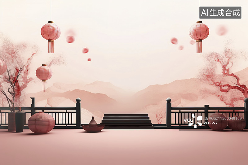 【AI数字艺术】传统文化展台图片素材
