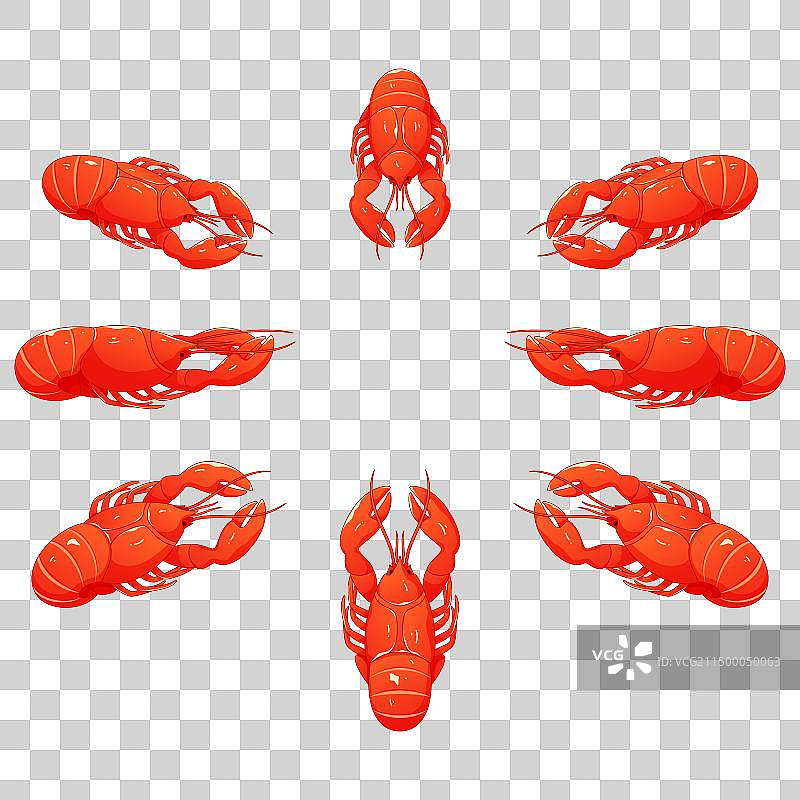 中国湖南传统特色美食口味小龙虾插画图片素材