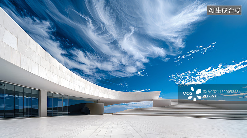 【AI数字艺术】现代展厅建筑外立面图片素材