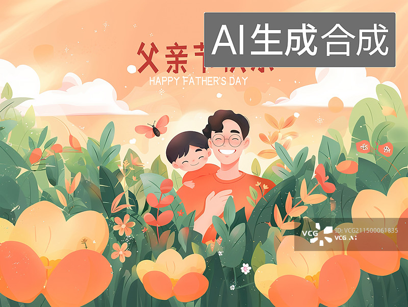 【AI数字艺术】父亲节海报插画图片素材