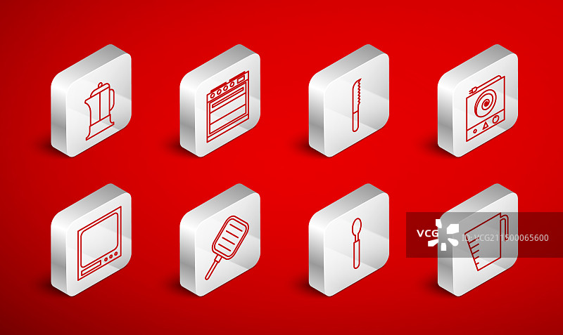 量杯、烤箱、面包刀电器banner图片素材