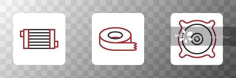 汽车音响扬声器散热器冷却线稿图片素材